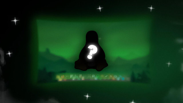 A hooded figure marked by a question mark on a dark green background